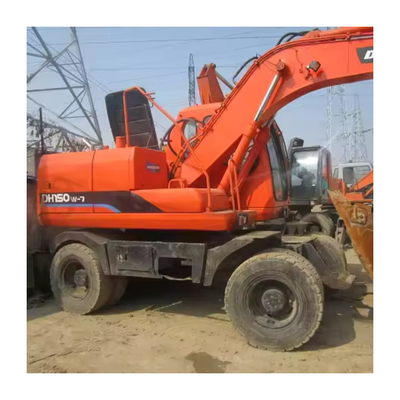 Excavadoras usadas Doosan DH150W-7 con bomba hidráulica original excavador de tierra de 15 toneladas