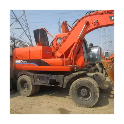 Doosan DH150W-7 Excavadora de ruedas de 15 toneladas Excavadora de construcción Maquinaria pesada original de Corea