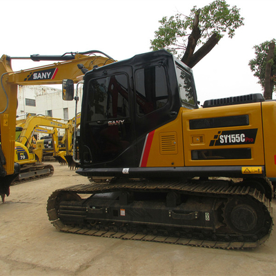 Excavadora usada SANY SY155H con motor ISUZU BB-4BG1TRP y rendimiento de trabajo suave