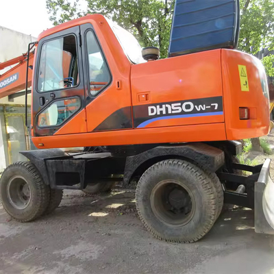 Venta de excavadora de ruedas usadas de 15 toneladas Doosan DH150w-7 con cilindro hidráulico original