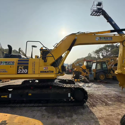 Excavadora Komatsu PC220-8 usada con capacidad de cubo de 1cbm y zapatos de pista de segunda mano