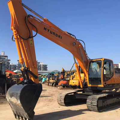 Excavadora Hyundai220 de segunda mano con 118KW de potencia y profundidad máxima de excavación de 6810MM