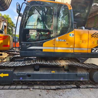 Excavadora Hyundai 225 con capacidad de cubo de 1.2M3 y altura máxima de excavación de 9840MM